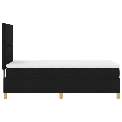 Łóżko z sprężyną LED z materacem Czarny 90 x 190 cm tkanina