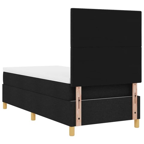 Łóżko z sprężyną LED z materacem Czarny 90 x 190 cm tkanina