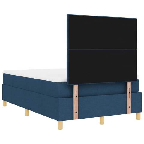 Łóżko z sprężyną LED z materacem Niebieski 120 x 190 cm tkanina