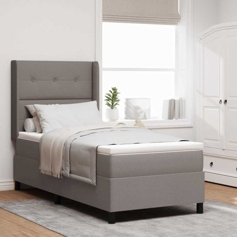 Łóżko z sprężyną LED Ciemnoszary 90 x 200 cm tkanina