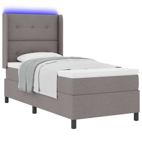 Łóżko z sprężyną LED Ciemnoszary 90 x 200 cm tkanina