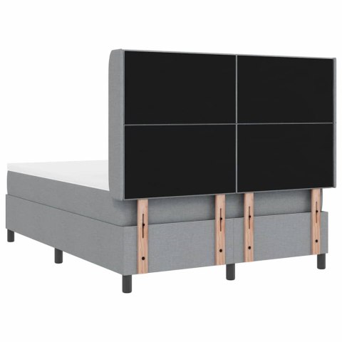 Łóżko z sprężyną LED Jasnoszary 160 x 200 cm tkanina