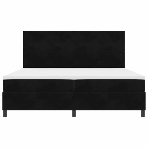 Łóżko z sprężyną LED z materacem Czarny 200 x 200 cm tkanina