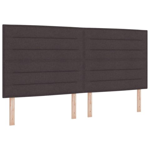 Łóżko sprężynowe z materacem z LED Brązowy 140 x 200 cm tkanina
