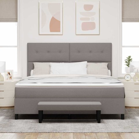 Łóżko sprężynowe z materacem Ciemnoszary 180 x 200 cm tkanina