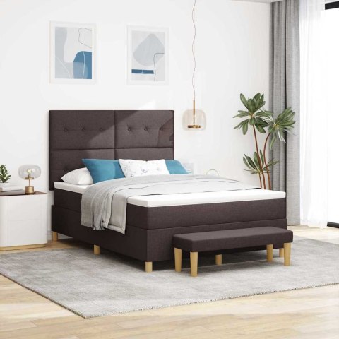 Łóżko sprężynowe z materacem Ciemny brąz 160 x 200 cm tkanina