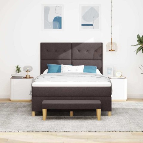 Łóżko sprężynowe z materacem Ciemny brąz 160 x 200 cm tkanina