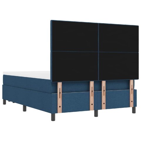 Łóżko sprężynowe z materacem Niebieski 160 x 200 cm tkanina