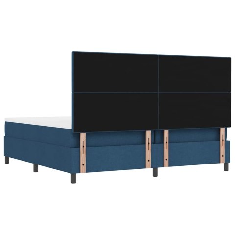 Łóżko sprężynowe z materacem Niebieski 200 x 200 cm tkanina