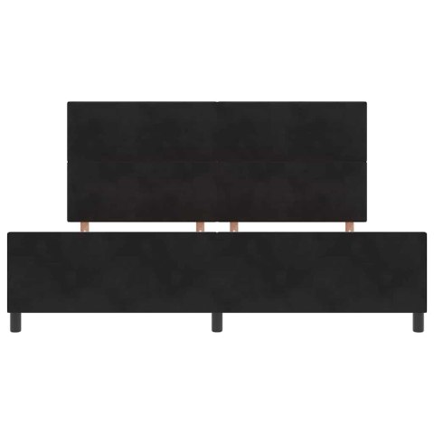 Łóżko sprężynowe Z zagłówkiem Czarny 200 x 200 cm Aksamit