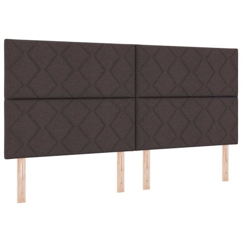 Łóżko sprężynowe z materacem Ciemny brąz 200 x 200 cm tkanina