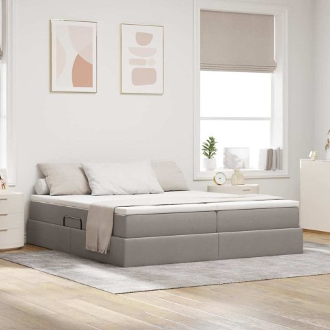 Łóżko z miejscem na przechowywanie i materacem 200 x 200 cm