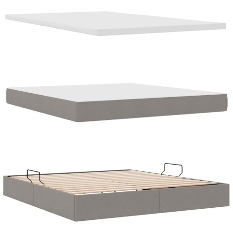 Łóżko z miejscem na przechowywanie i materacem Ciemnoszary