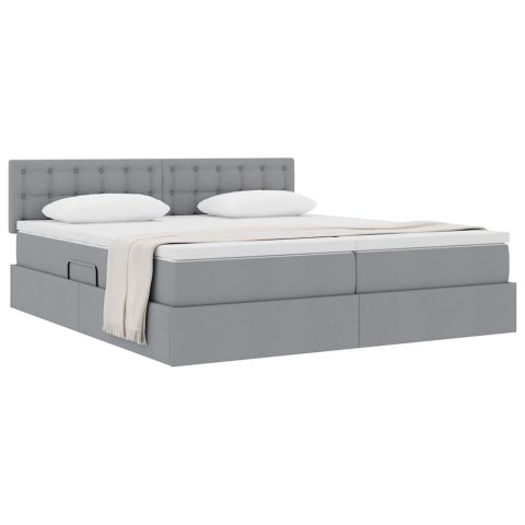 Łóżko z miejscem do przechowywania Jasnoszary 180 x 200 cm