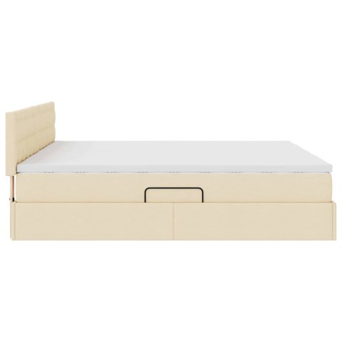 Łóżko z miejscem do przechowywania Kremowy 180 x 200 cm