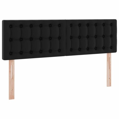 Łóżko z miejscem na przechowywanie i LED Czarny 140 x 190 cm