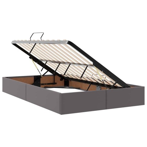 Łóżko z miejscem na przechowywanie i LED Szary 120 x 190 cm