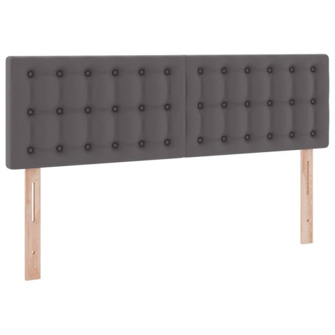 Łóżko z miejscem na przechowywanie i LED Szary 140 x 200 cm