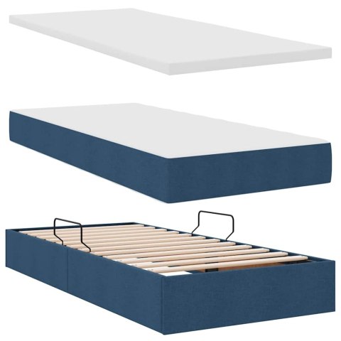 Łóżko z miejscem na przechowywanie i LED Niebieski 100 x 200 cm