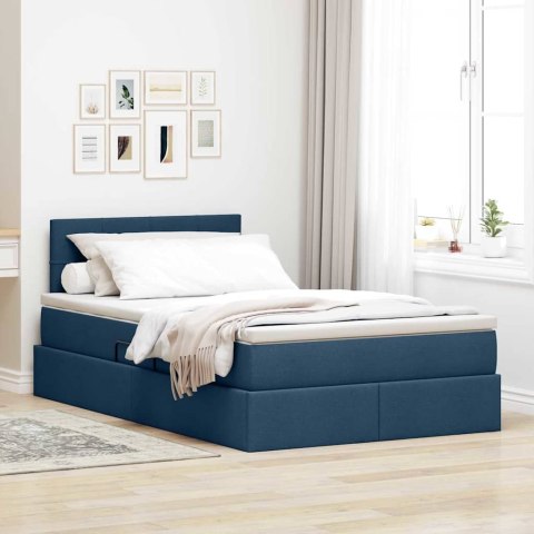 Łóżko z miejscem na przechowywanie i LED Niebieski 120 x 200 cm