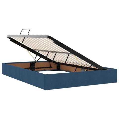 Łóżko z miejscem na przechowywanie i LED Niebieski 140 x 190 cm