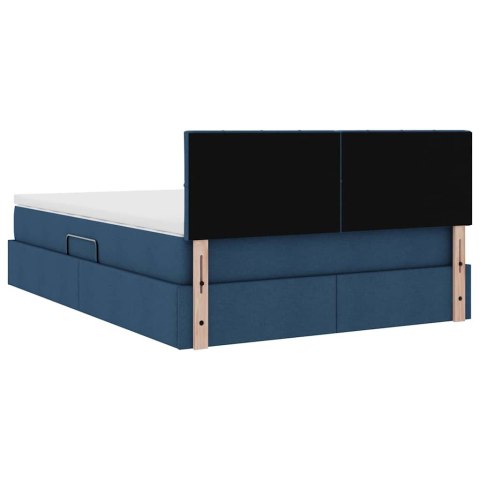 Łóżko z miejscem na przechowywanie i LED Niebieski 140 x 190 cm