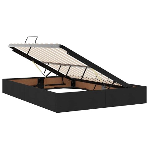 Łóżko z miejscem na przechowywanie i LED Czarny 140 x 190 cm