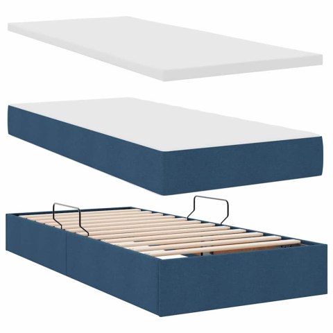 Łóżko z miejscem na przechowywanie i LED Niebieski 100 x 200 cm