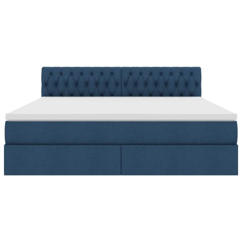 Łóżko z miejscem na przechowywanie i LED Niebieski 180 x 200 cm