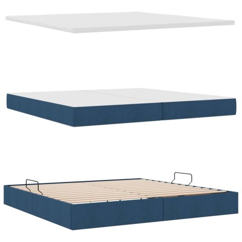 Łóżko z miejscem na przechowywanie i LED Niebieski 200 x 200 cm