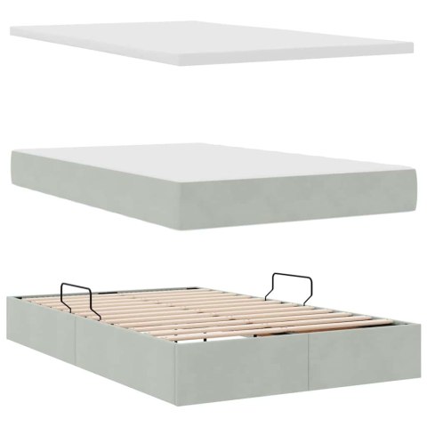Łóżko z miejscem na przechowywanie i LED 120 x 200 cm Aksamit