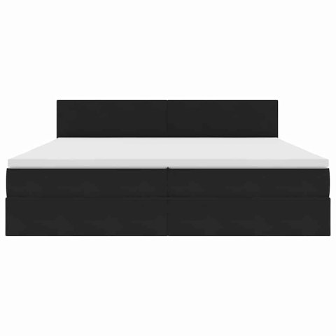 Łóżko z miejscem na przechowywanie i LED Czarny 200 x 200 cm
