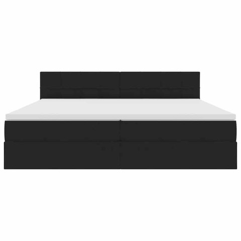 Łóżko z miejscem na przechowywanie i LED Czarny 200 x 200 cm