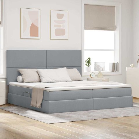 Łóżko z miejscem na przechowywanie i materacem 200 x 200 cm