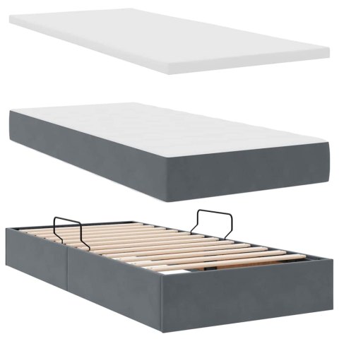 Łóżko z miejscem do przechowywania Ciemnoszary 180 x 200 cm