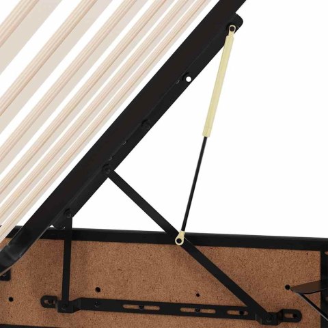 Łóżko z miejscem na przechowywanie i LED Czarny 140 x 200 cm