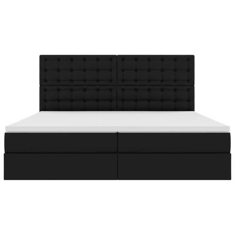 Łóżko z miejscem na przechowywanie i LED Czarny 200 x 200 cm