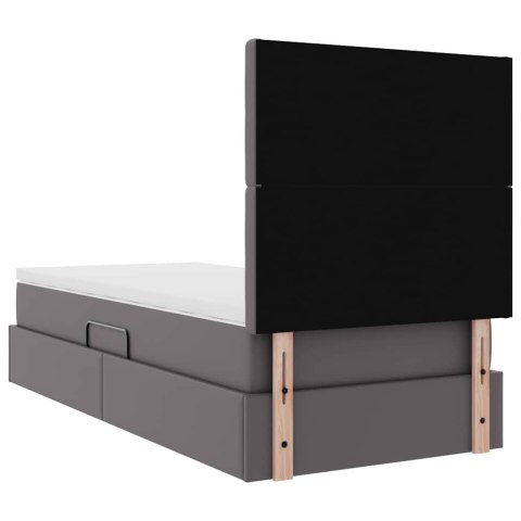 Łóżko z miejscem na przechowywanie i LED Szary 100 x 200 cm