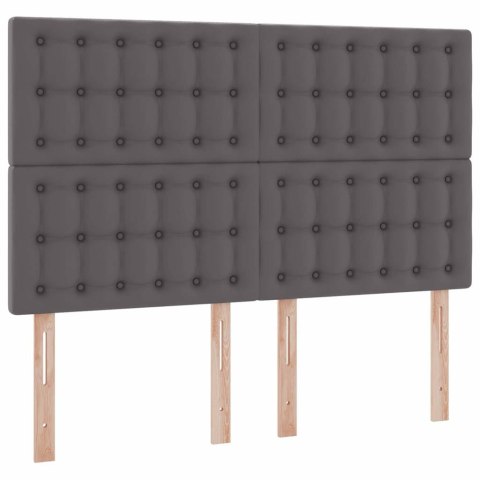 Łóżko z miejscem na przechowywanie i LED Szary 140 x 190 cm