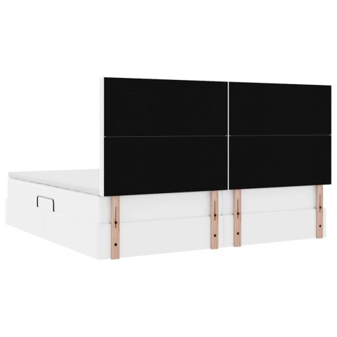 Łóżko z miejscem na przechowywanie i LED z LED Czysta Biała