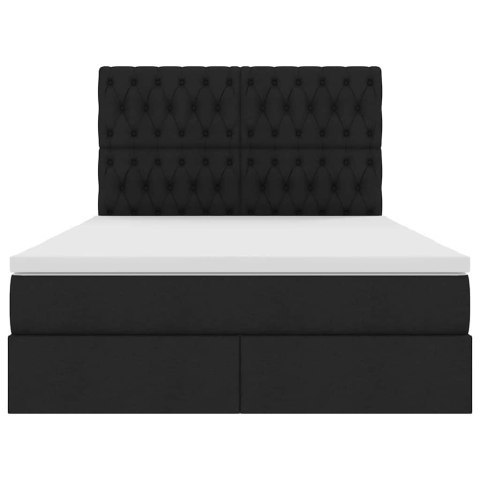 Łóżko z miejscem na przechowywanie i LED Czarny 140 x 190 cm