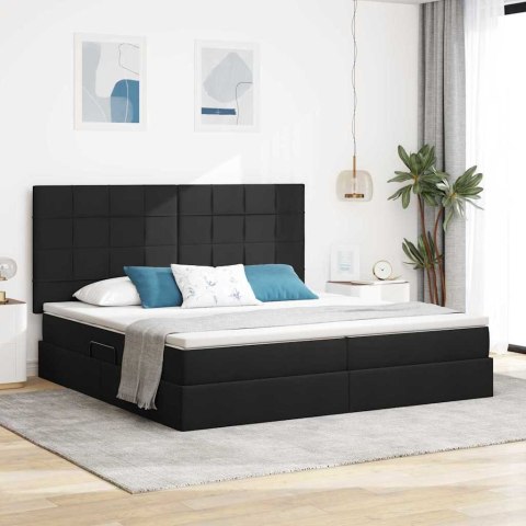 Łóżko z miejscem na przechowywanie i LED Czarny 200 x 200 cm