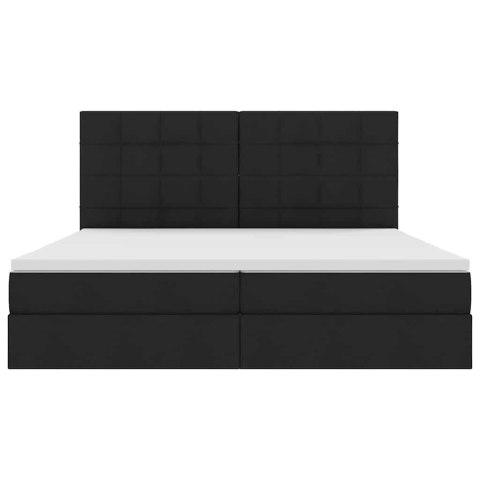 Łóżko z miejscem na przechowywanie i LED Czarny 200 x 200 cm