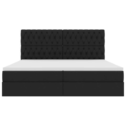 Łóżko z miejscem na przechowywanie i LED Czarny 200 x 200 cm
