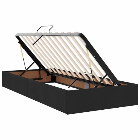 Łóżko z miejscem na przechowywanie i LED Czarny 90 x 190 cm