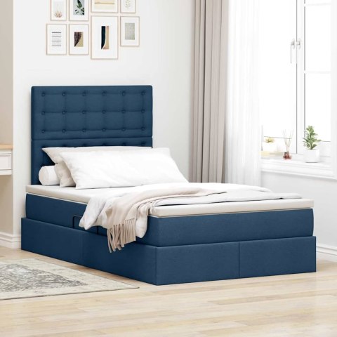 Łóżko z miejscem na przechowywanie i LED Niebieski 120 x 200 cm