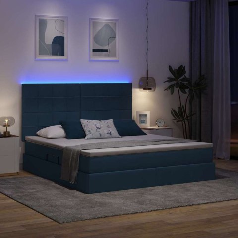 Łóżko z miejscem na przechowywanie i LED Niebieski 180 x 200 cm