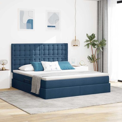 Łóżko z miejscem na przechowywanie i LED Niebieski 160 x 200 cm