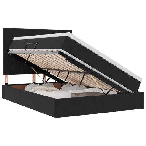 Łóżko z miejscem na przechowywanie i LED Czarny 140 x 190 cm