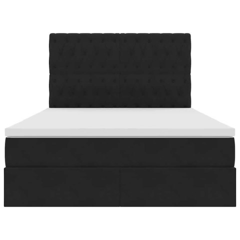 Łóżko z miejscem na przechowywanie i LED Czarny 140 x 190 cm